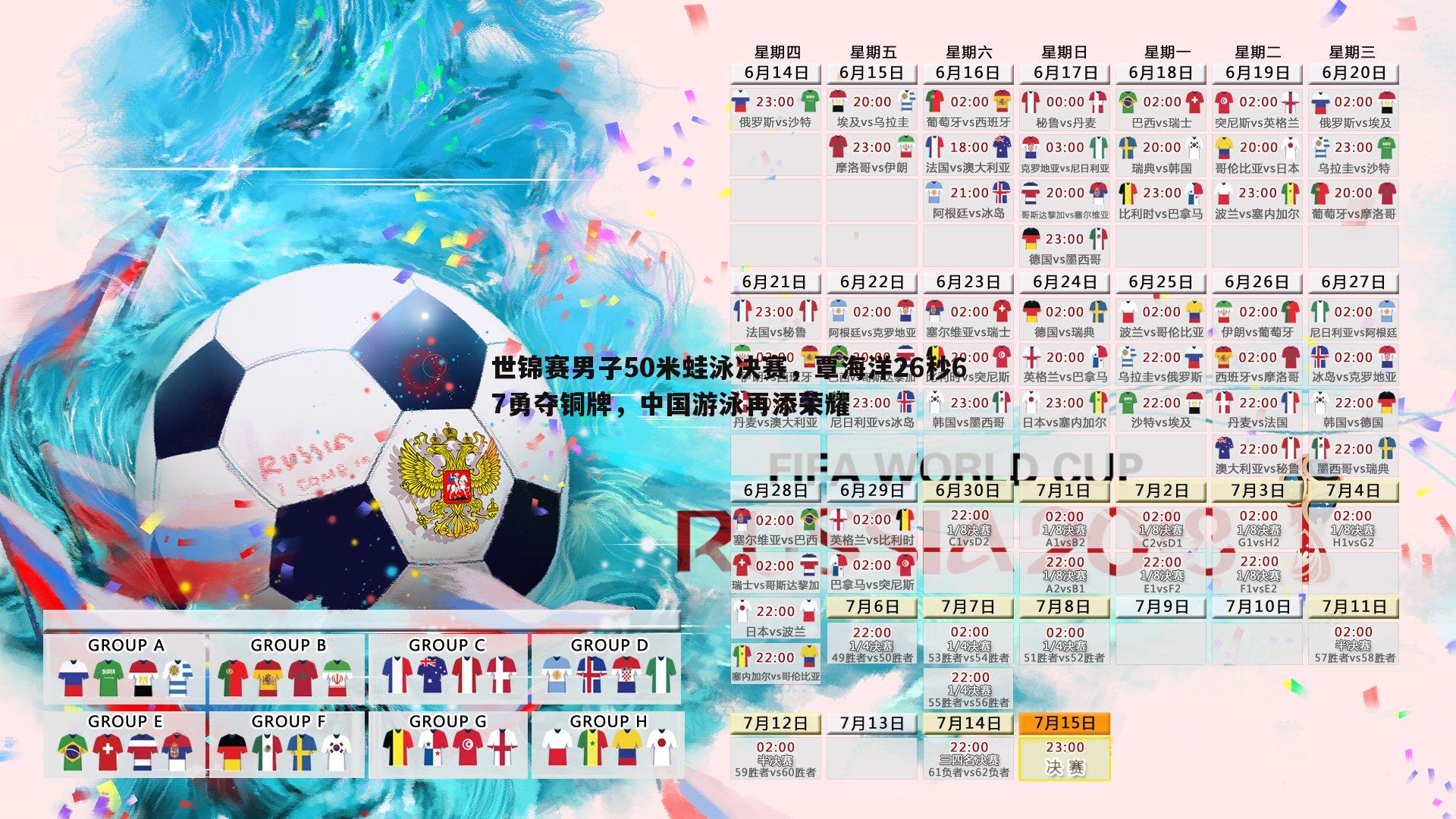 欧陆娱乐-世锦赛男子50米蛙泳决赛，覃海洋26秒67勇夺铜牌，中国游泳再添荣耀